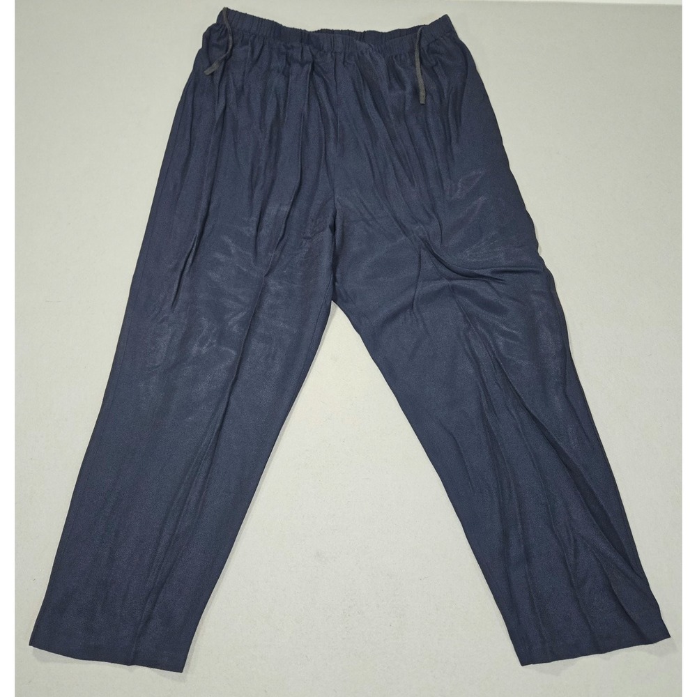 VTG DE Frantoria Pantsuit Set Navy Blue White Mock Vest Pants 3pc Lagenlook 18P - Picture 7 of 10